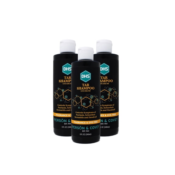 DHS Coal Tar Dandruff & Seborrheic Dermatitis Relief Shampoo, 8 oz, 3-Pack
