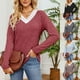 thumbnail image 1 of Sudaderas con capucha para mujer,Blusa de mujer, camisa de manga larga con cuello redondo y botones, top informal de color liso, tela de rayón sintético, ideal para uso diario y en casa, sopatenor, 1 of 8