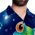 thumbnail image 5 of Starry Sky Frog Men's Casual Poplin Button Down Short Sleeve Shirts for Summer Beach - Unisex, 5 of 6