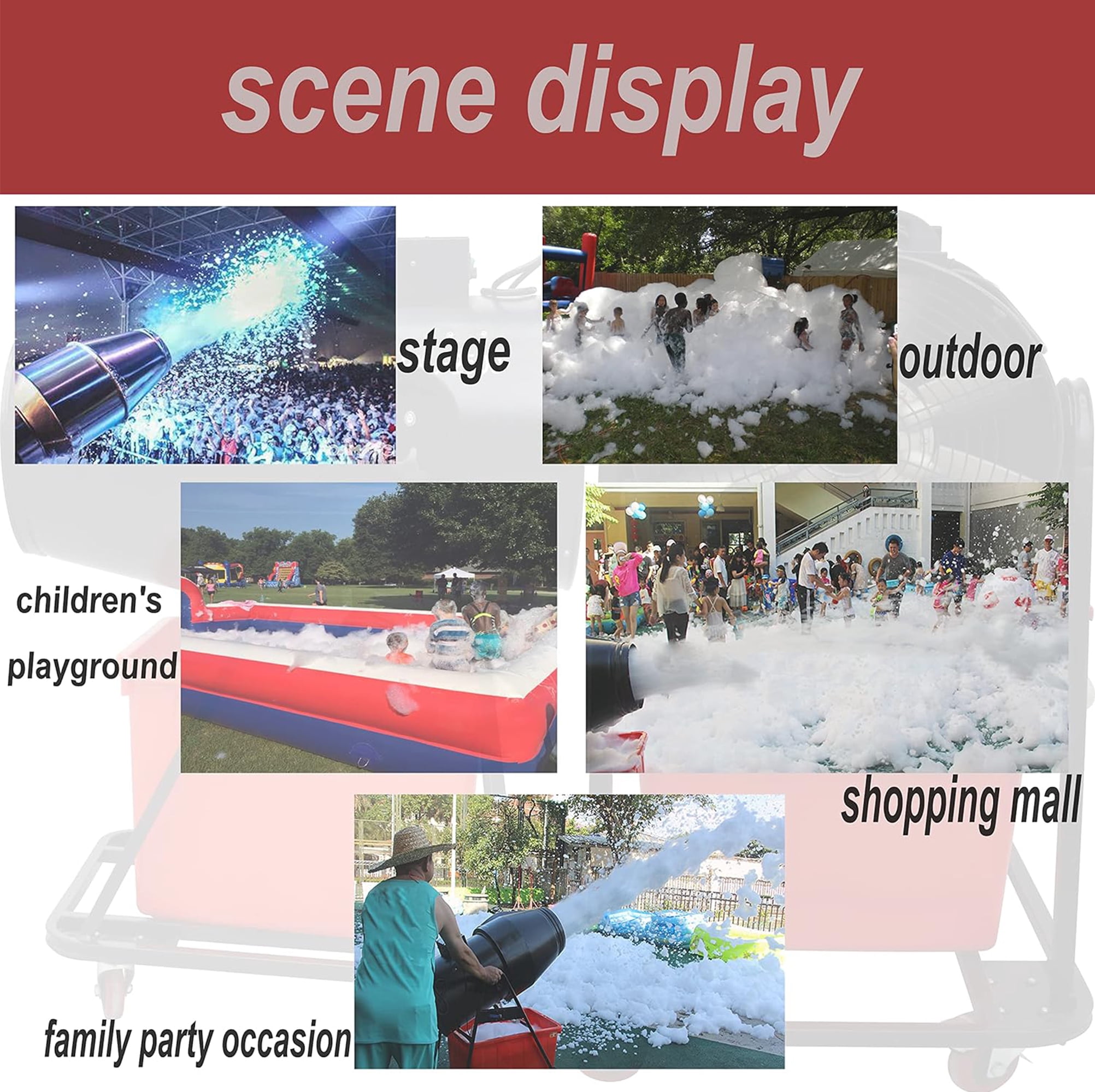 INTBUYING Jet Foam Machine Stage Cannon Snow Foam Injection Machine for Party Activity 30 M²/Minute