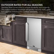 Whynter BOR-326FS 15″ Built-In Energy Star 3.0 cu. ft. Indoor/Outdoor Beverage Refrigerator Cooler Weatherproof in Stainless Steel