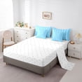 thumbnail image 5 of Homewish Cartoon Heart Print 7-Piece Twin Bedding Sets,Kawaii Loves Pattern Bedding Comforter Set,White Blue Sheet Sets For Girl,Ultra Soft Home Decor Reversible, 5 of 8