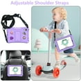 thumbnail image 2 of iPad mini 6th 7th Gen Case for Kids, Soft EVA Rubber Shoulder Strap Kickstand Children Friendly Anti-Scratch Shockproof Bumper Case Cover for Apple iPad mini 6 7 8.3" 2021/2024, Lightpurple, 2 of 7