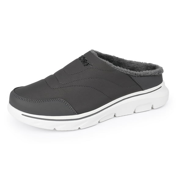 Men's Solid Color Casual Slip-On Shoes, Pull On Design with Lining for Extra Warmth and Comfort/Comfortable Sneakers