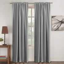 One Bridget Crushed Satin Curtain Panel, 54" Wide x 84" Long, Silver