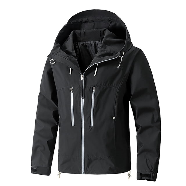 RXIRUCGD Manteau Veste Mode Ajustée à Capuche à Cordon avec Coutures pour Homme, Noir, Taille : TG