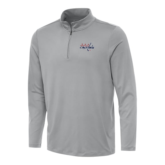 Men's Antigua Gray Washington Capitals Reprocess Quarter-Zip Top