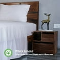 thumbnail image 3 of Home Prides 100% Cotton Twin Sheets Set, 200 Thread Count, Cool Crisp Percale 3-Piece Bedding Set, 15" deep pocket, OEKO-TEX Certified Bed Sheets, Pearl Ivory, 3 of 9