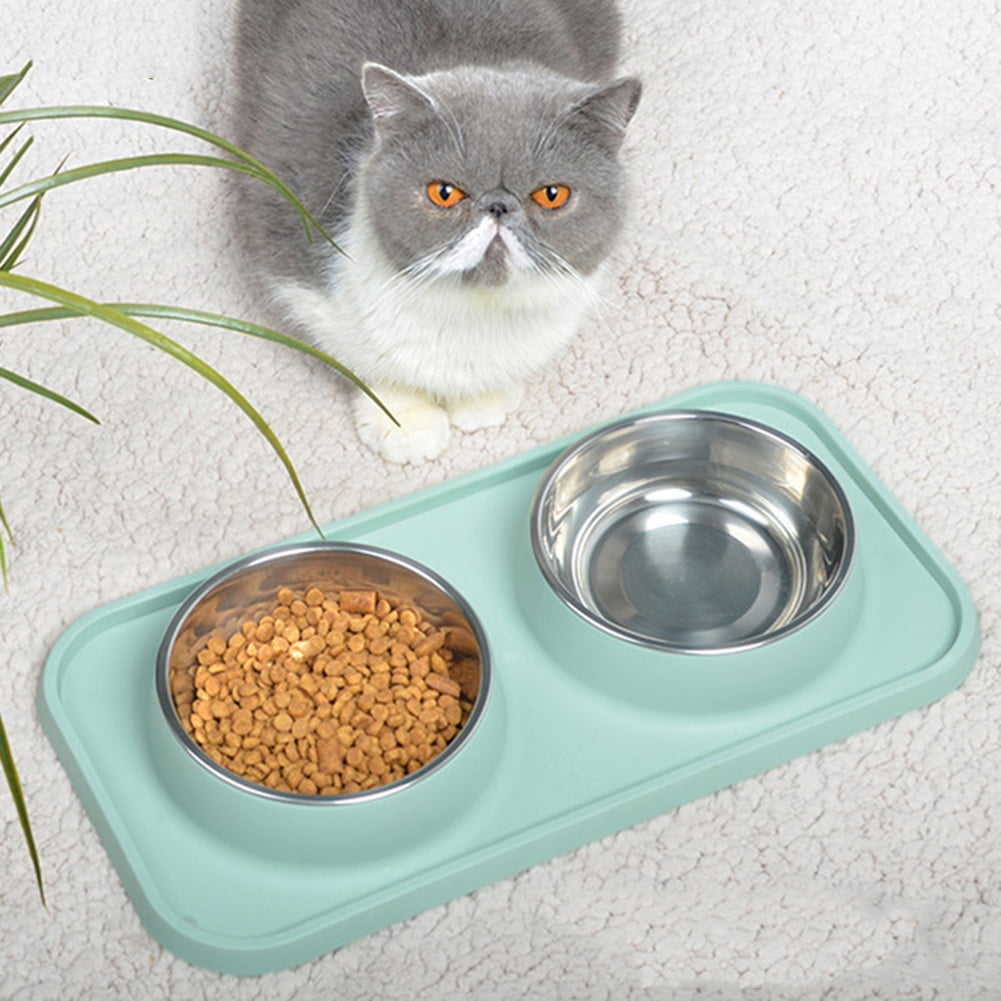 Pet Bowls,Stainless Steel Dog Bowl, Food Feeder for Dog Puppy Cat Slow Eatting Feeder,With Non-Slip Mat Feeder Bowls for Puppy Small Medium Dogs Cats And Pets