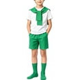 thumbnail image 2 of Odeerbi Niños 4 Piezas Preppy Traje Manga Corta Camiseta + Traje Pantalones Cortos + Chal + Calcetines Escenario Conjunto de Rendimiento, 2 of 8