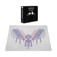 thumbnail image 3 of Ambesonne Tribal Jigsaw Puzzle Durable Cardboard, Geometric Design, 1000 pcs, Coral Pink and Blue, 3 of 5