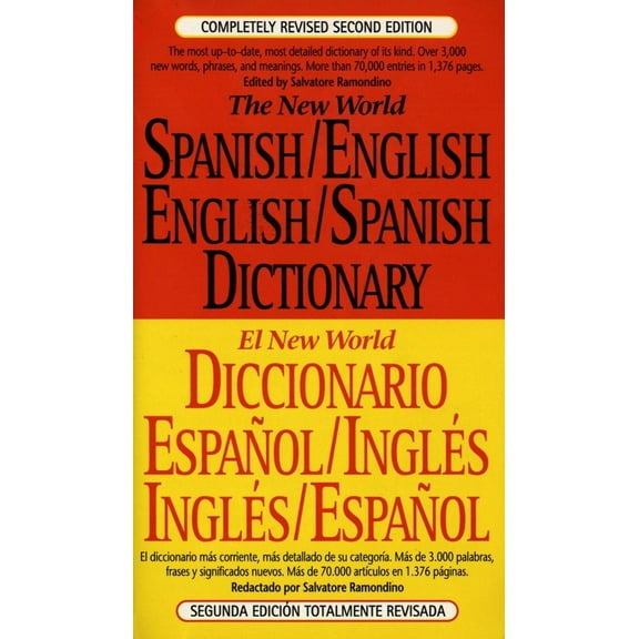 Pre-Owned The New World Spanish-English, English-Spanish Dictionary: Completely Revised Second Edition (Mass Market Paperback) 0451181689 9780451181688
