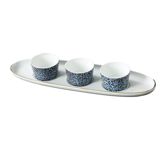 Hotel Restaurant Commercial Triple Platter Cold Dishes Snacks Snacks Salad Snack Plate Ceramic Tableware