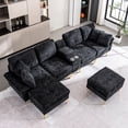thumbnail image 1 of Canapé Sectionnel en Forme de U en Forme de Nuage, Taille 125,9 Pouces, Tissu chenille, Équipé d'Un Fauteuil Inclinable Simple et d'Un Repose-Pieds Mobile, Canapé Modulaire Moderne, avec une interface USB au Centre, 1 of 8