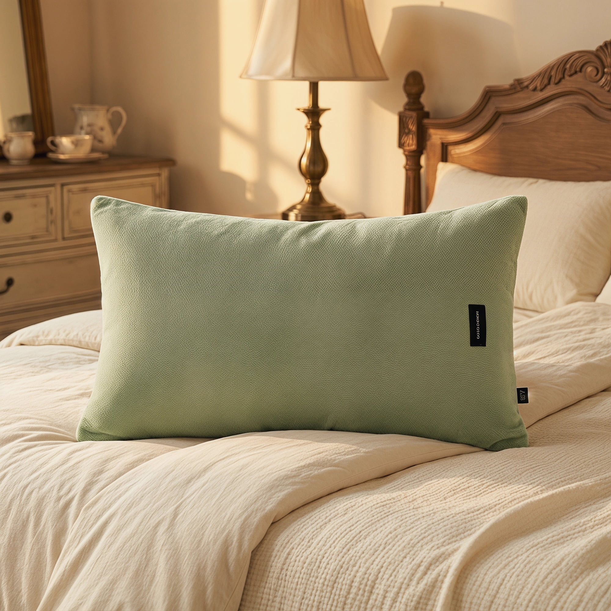 Unique Bargains 2 Pack Fabric Pillowcase Envelope Closure Wrinkle Resistant Queen Bean Green