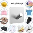 thumbnail image 5 of AmPm Adhesive Hooks Shower Hooks Heavy Duty Hooks Waterproof Aluminum, 3m Hooks Sticky Hooks for Hanging Hat Towel Coat Robe - Bathroom, Bedroom, RV & Kitchen - 6 PC（Sliver）, 5 of 5