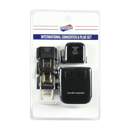 American Tourister Travel Converter and Plug Set - (Best Travel Voltage Converter And Adapter)