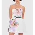 thumbnail image 3 of Women's 3D Flower Applique Mini Dress, Strapless A-Line Party, Prom and Cocktail Style, 3 of 3