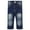 Blue-2098, variant on KIDSCOOL SPACE Baby Girl Boy Elastic Band Inside Ripped Denim Pants,6-12 Months