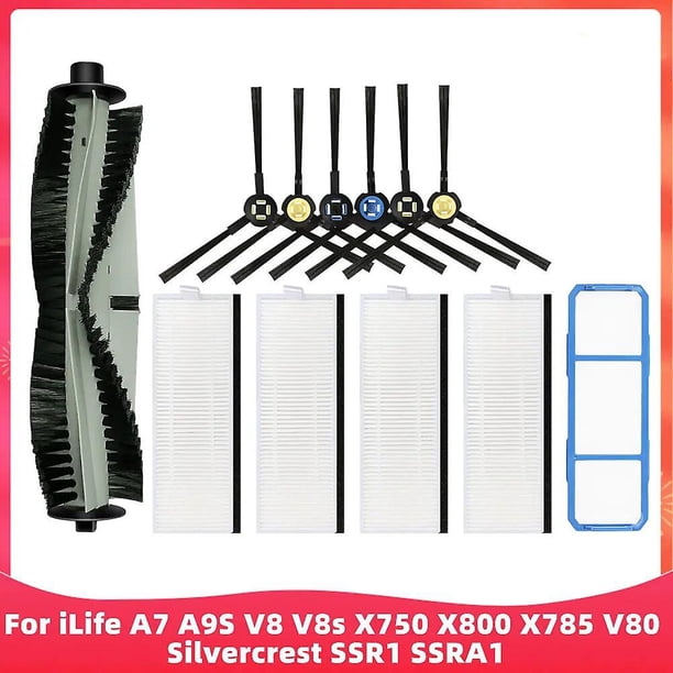 Compatible For iLife A7 A9s V8 V8s V80 X750 X800 X785 Silvercrest SSR1 SSRA1 DEXP LF-800 Spare Parts Main Side Brush Hepa Filter~1699