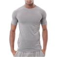thumbnail image 3 of Birdeem Shirts for Men Mens Summer Solid Color Fitting Sport Train Short Sleeved Round Neck Shirts, 3 of 8