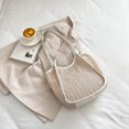 thumbnail image 1 of Granjero Gordo Bolso de mano tejido y bolsas de cosméticos, bolso de mano tejido elegante de playa de verano, bolso de hombro de 10,23 x 4,33 x 12,59 pulgadas (blanco), 1 of 5