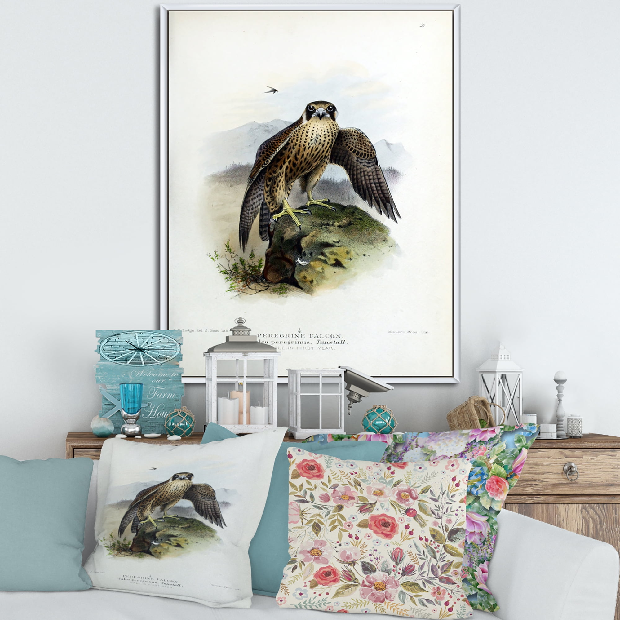 Designart 'Ancient Bird Life VIII' Traditional Framed Canvas Wall Art Print