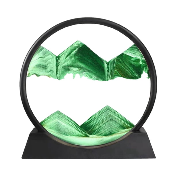 Cuadro artístico de arena movediza de 30 cm con paisaje de arena de las profundidades marinas, decoración del hogar verde
