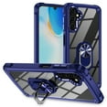 thumbnail image 1 of Armor Case for Samsung Galaxy A14 5G, Adjustable Kickstand & Military Grade Shockproof Heavy Duty Protective Ring Holder Clear PC Back & TPU Frame for Samsung Galaxy A14 5G, Blue, 1 of 8