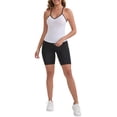 thumbnail image 2 of INSPIRE CHIC Women's V-Neck Spaghetti Straps Tank Top Slim Fit Solid Elastic Cropped Athletic Camisoles S White, 2 of 6