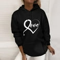 thumbnail image 2 of WXLWZYWL Trendy Sweatshirts For Women 2023 Women'S Valentine'S Day Printed Round Neck Loose Pullover Hooded Printed Sweatshirt Tops, 2 of 5