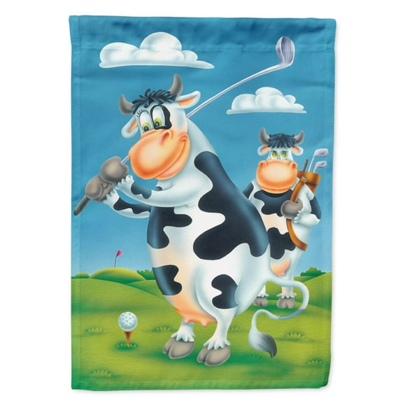 Carolines Treasures APH0535CHF Cow playing Golf Flag Canvas House Size  Large multicolor