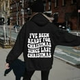 thumbnail image 4 of I've Been Ready For Christmas Since Last Christmas Hoodies for Women Xmas Hooded Sweatshirt with Pockets Pullover Tops, 4 of 8