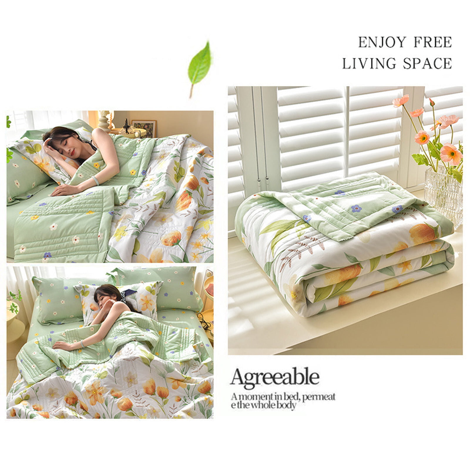 InsCrazy Cooling Comforter Queen Size Skin-friendly and Keep Adults Cool on Warm Nights