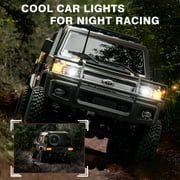 1/12 Scale RC Crawler, MN-82S LC79 RTR RC Truck 4x4 Off Road Vehicles 2.4GHz RC Rock Crawler Car with LED Lights, 7.4V 1200mAh Battery for Adults Hobby Toys (Silver)