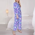 thumbnail image 3 of Balery Blue Skull Daisy Pattern Pajama Sets for Women Long Sleeve 2 Piece Sleepwear Loungewear Sets Soft PJ's with Pockets Long Sleeve Comfy Pj Sets-X-Large, 3 of 7