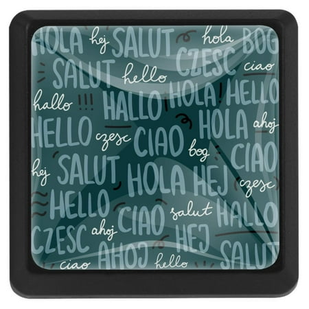 

Ownta Square with Screws 3 Pcs for Cupboard Dressing Table Bookcase Drawer Pull Handle Cabinet Door Knobs Hello Different Language