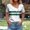 White, variant on ATENAR Shirts for Women V Neck Solid Color Tops for Women Soft Tee Navy XL