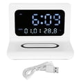 thumbnail image 2 of Charger Clock, Mult-function TYPE-C Charging Interface Digital Alarm Clock ABS Material with LED Display Plate for Indoor, 2 of 7