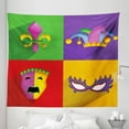 thumbnail image 1 of Mardi Gras Tapestry, Colorful Frames Festival Themed Harlequin Hat and Fleur De Lis Print, Fabric Wall Hanging Decor for Bedroom Living Room Dorm, 5 Sizes, Multicolor, by Ambesonne, 1 of 1