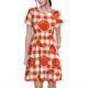 thumbnail image 1 of Balery Tomatoes And Chili Vestidos sueltos de manga corta para mujer, vestidos de verano 2025, vestidos casuales de corte A con vuelo., 1 of 6
