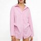 thumbnail image 2 of TaTaai Women's Button Pocket Lapel Shirt, Spring Summer Solid Stripe Loose Waist Top, Short Sleeve Casual Home Daily Outfit, Cold Hand Wash Design Gift, 2 of 6