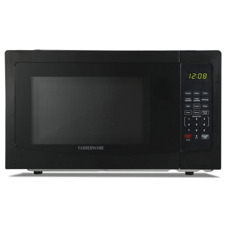 Farberware 1.1 cu ft Microwave Oven, 1000W Countertop Microwave Oven with 8 Auto Cook Programs, Black