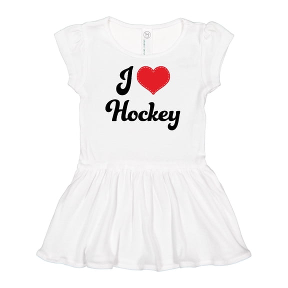 Inktastic I Love Hockey Girls Baby Dress