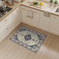 thumbnail image 2 of ODIKA 3'x5' Washable Throw Rug Stain Resistant, Low Profile, Non-Slip Dining Traditional Vintage Distressed Scroll Border Large Under for Entryway, Kitchen, Mudroom, 2 of 7