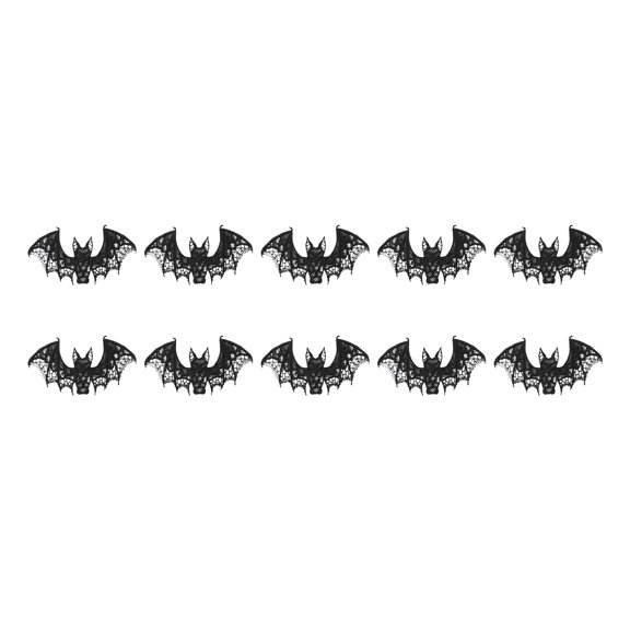 10 Pcs Halloween Bats Decoration Lace Bat 3D Scary Black Bat Halloween Room Realistic Prank Props