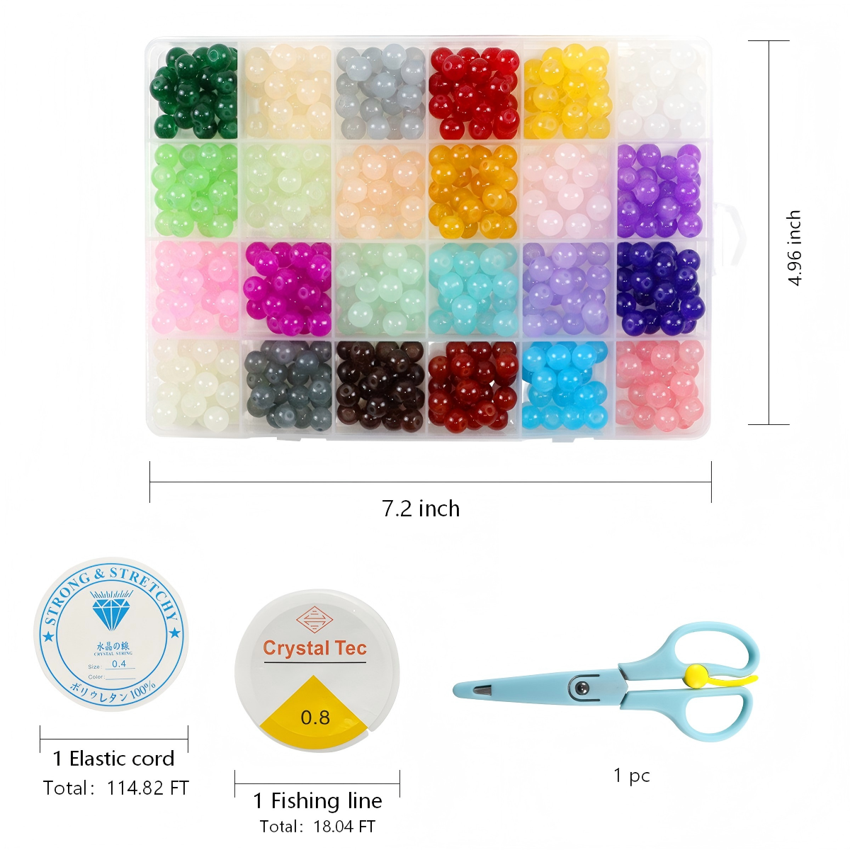 NEW TAG ! Beauexe 5 Pcs Curly Hair Set (Wig, Glass, Jewelery, Beads, Hair Band) Amazon.com: REVKI 1300PCS 8mm Mixed Crackle Glass Beads for  main image 4