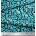 thumbnail image 3 of Soimoi Blue Modal Satin Fabric Snowflakes & Diamond Geometric Printed Fabric 1 Yard 42 Inch Wide, 3 of 3