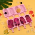 thumbnail image 4 of Holzlrgus Popsicle Silicone Molds Set, 2 PCS Ice Cream Molds with 50 Wooden Sticks for Cake Pop, Ice Pop, Cakesicles (Standard Size/Pink), 4 of 6