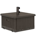 thumbnail image 1 of Outsunny Patio Umbrella Base with Wheels, End Table, Planter Box, Brown, 1 of 10